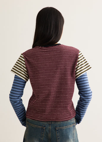 Terry Multi Stripe Long Sleeve T-Shirt