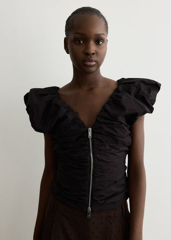 Stretch Cotton Ruched Top