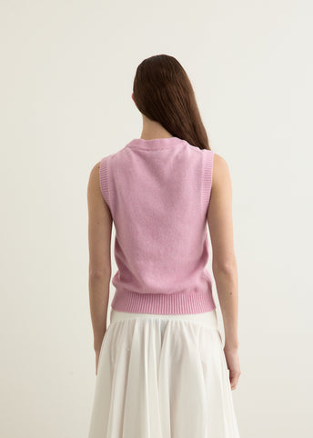 Graphic Wool Mix Pink Puppy Love Vest