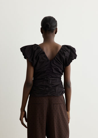 Stretch Cotton Ruched Top