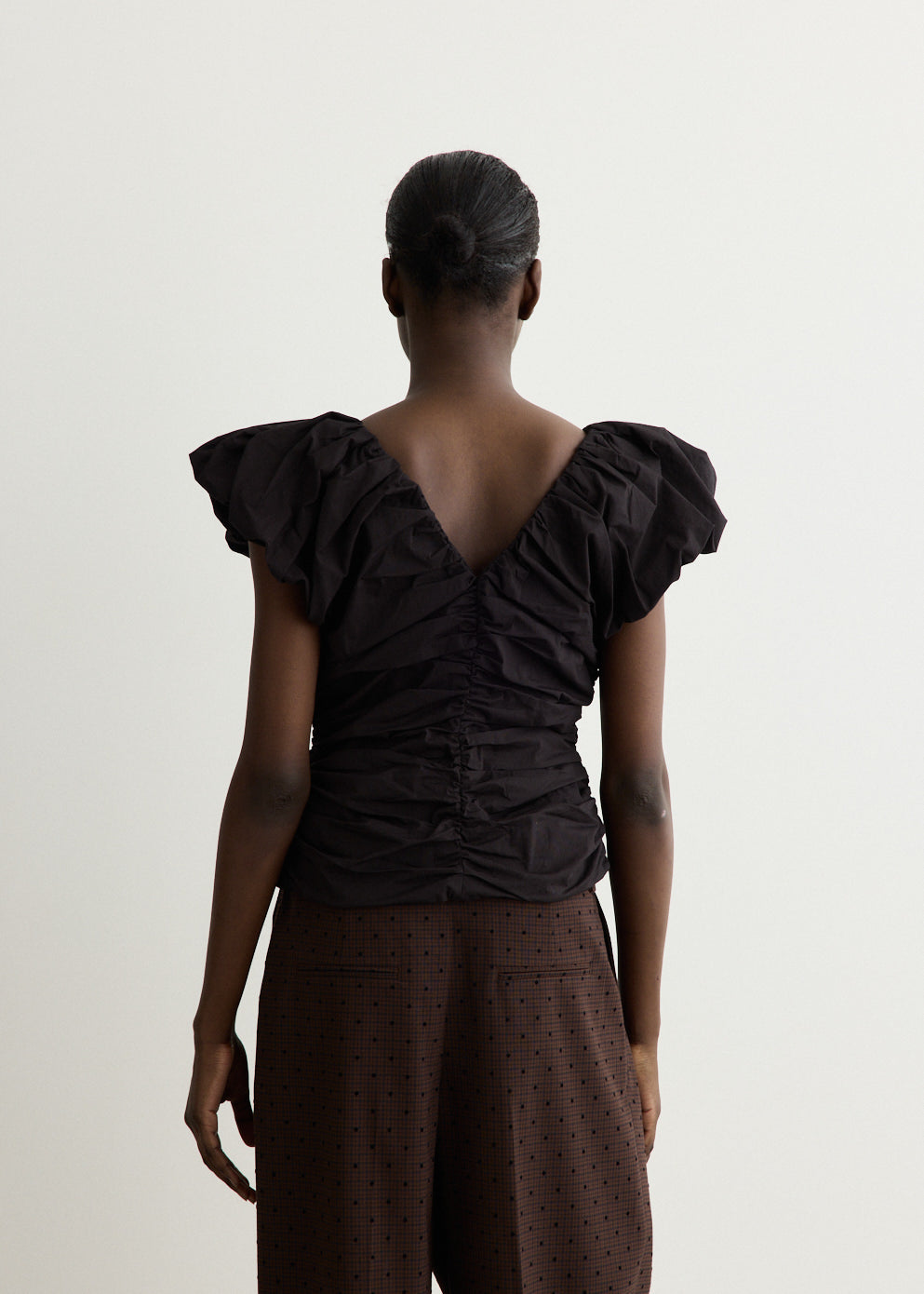 Stretch Cotton Ruched Top