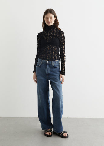 Lace Turtleneck Top