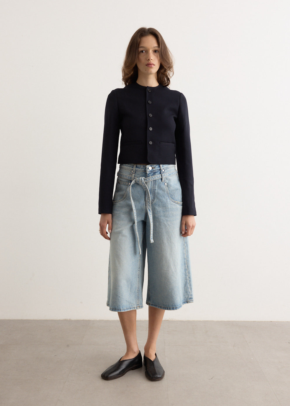 Auralee High Density Wool Twill Short Jacket Dark Navy