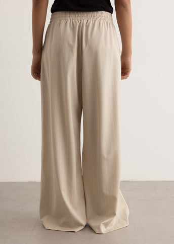 Pinstripe Wool Drawstring Pants