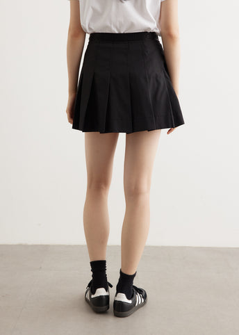 Duchesse Nylon Pleated Mini Skirt