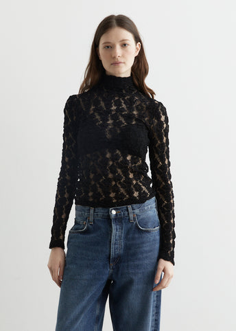 Lace Turtleneck Top
