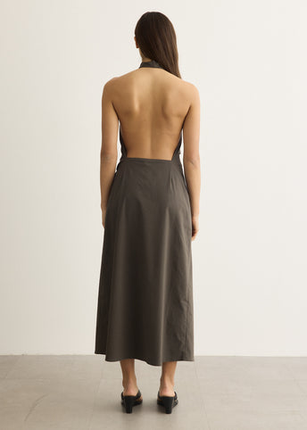 Halter Wrap Backless Dress