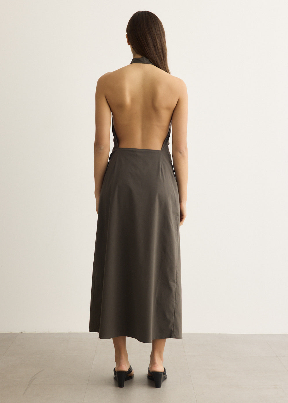 Halter Wrap Backless Dress