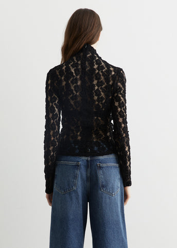 Lace Turtleneck Top