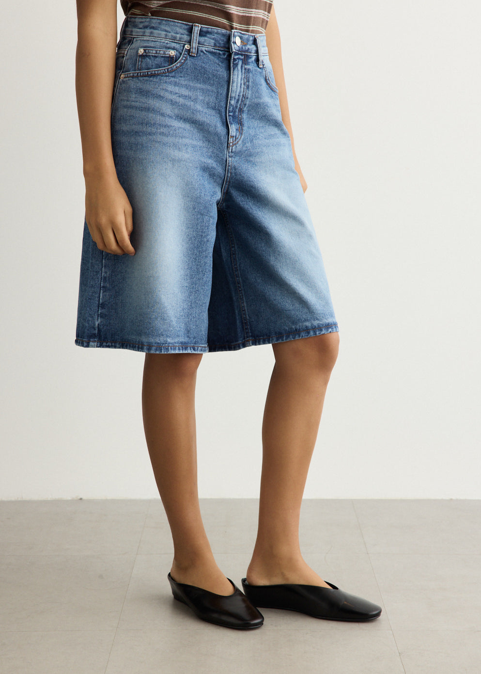 Relaxed Bermuda Denim Shorts