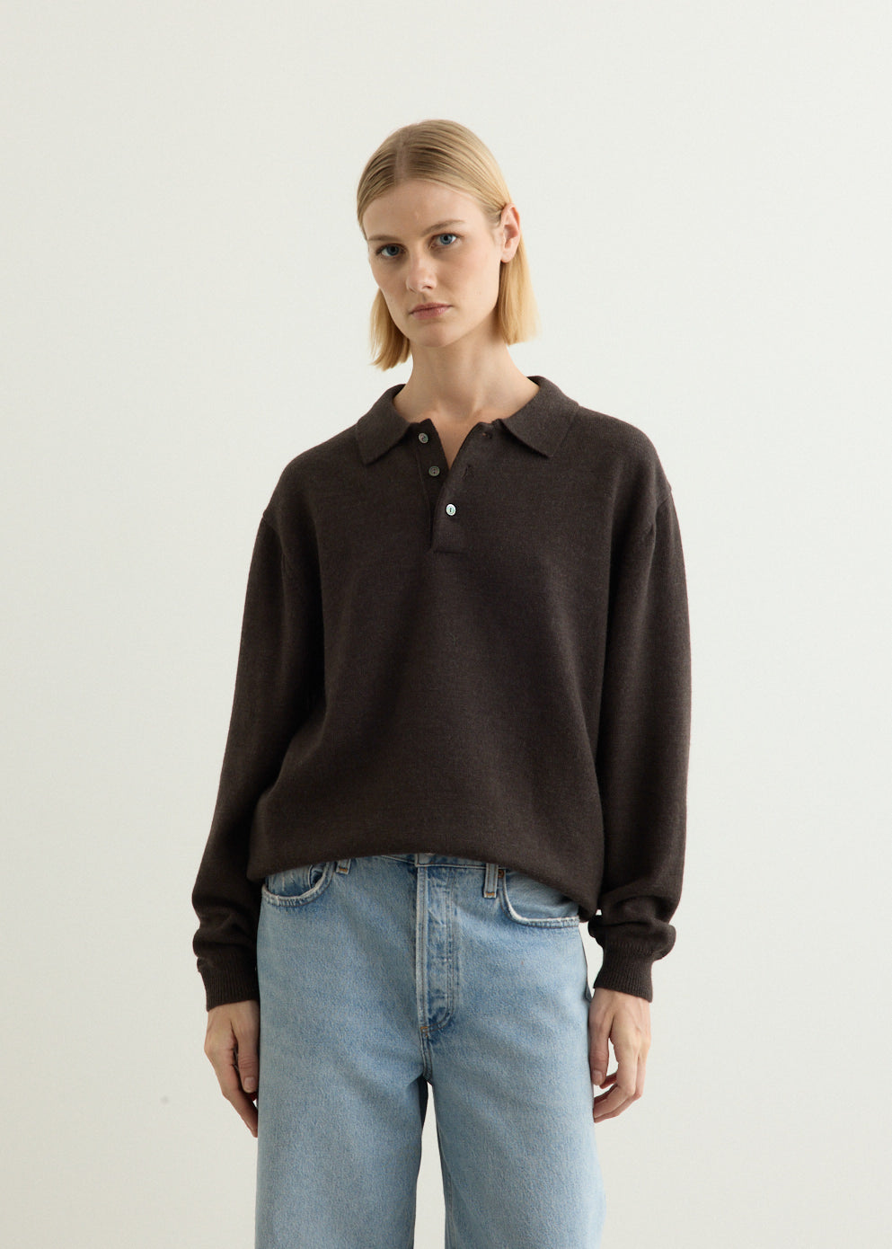 Classic Long Sleeve Knit Polo