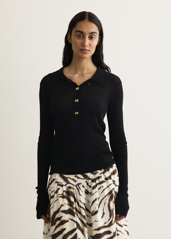 Mini Ribbed Merino Polo