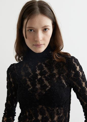 Lace Turtleneck Top