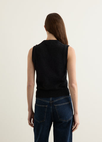 Graphic Wool Mix Flowers Vest