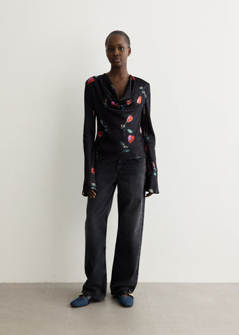 Printed Satin Blouse