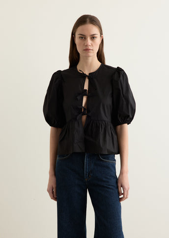 Cotton Poplin Peplum Blouse