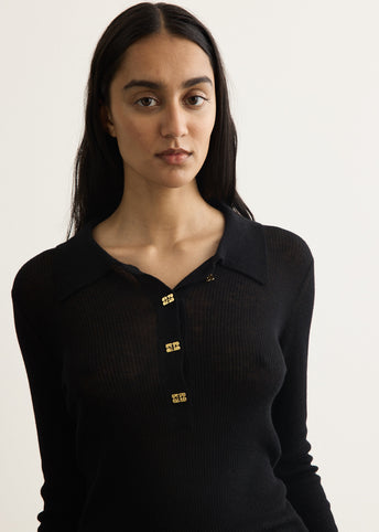 Mini Ribbed Merino Polo