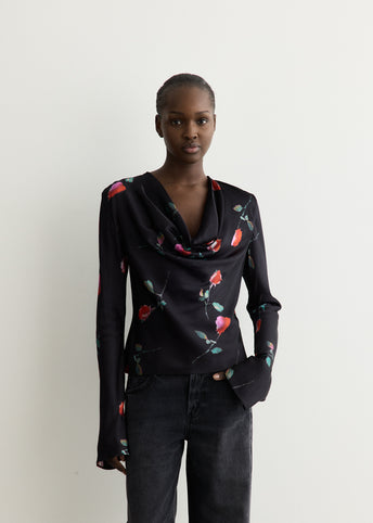 Printed Satin Blouse