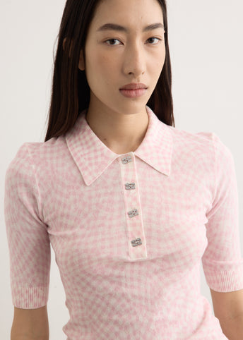 Sheer Cotton Printed Polo