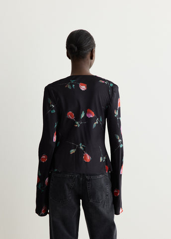 Printed Satin Blouse