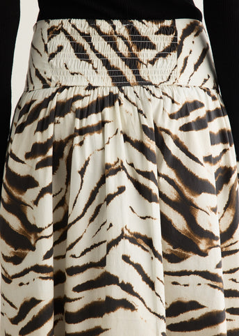 Printed Stretch Cotton Long Skirt