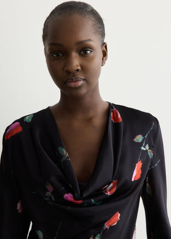 Printed Satin Blouse