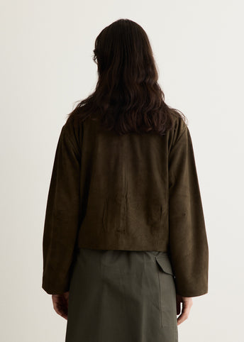 Suede Utility Cocoon Bomber