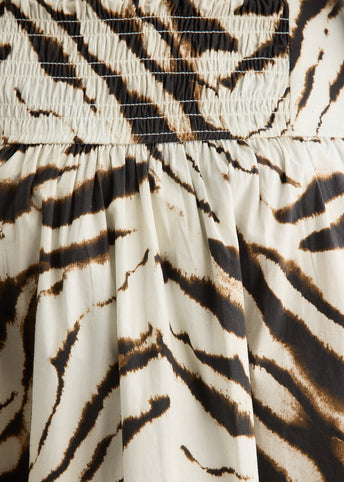 Printed Stretch Cotton Long Skirt