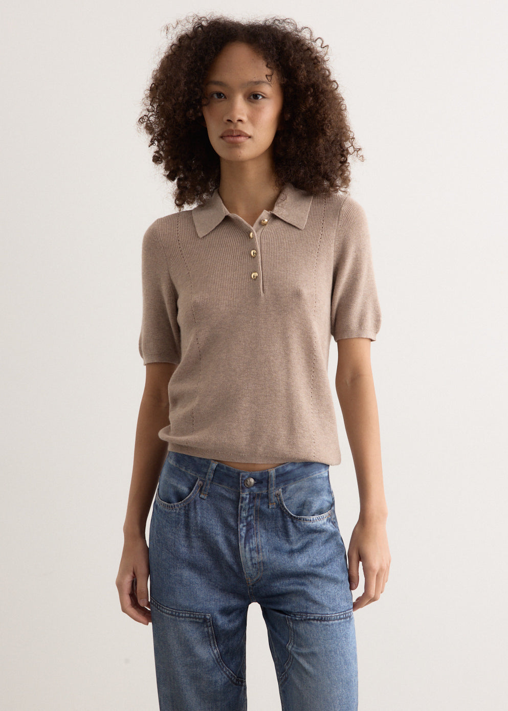 Rag & Bone - Darcey Cotton Cash Short Sleeve Polo - Cardigans,Specials : American Fashion Style Bags On Sale