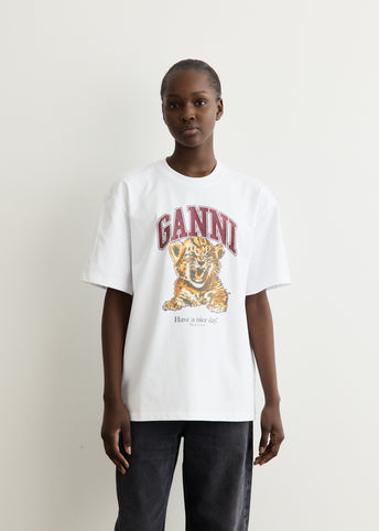 White Beaded Tiger T-Shirt