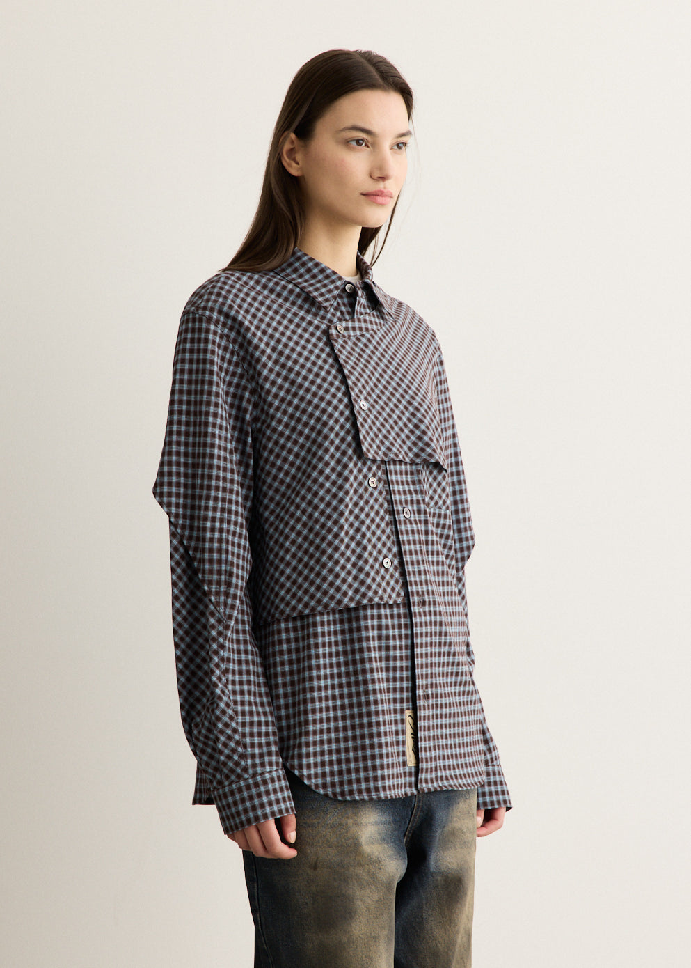Maey Check Layered Shirt