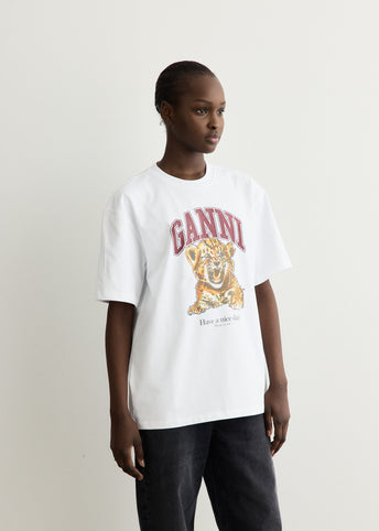 White Beaded Tiger T-Shirt