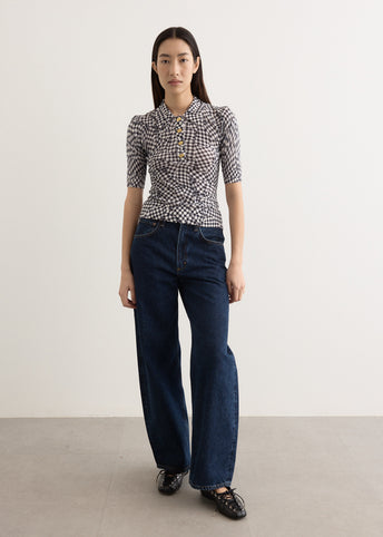 Sheer Cotton Printed Polo