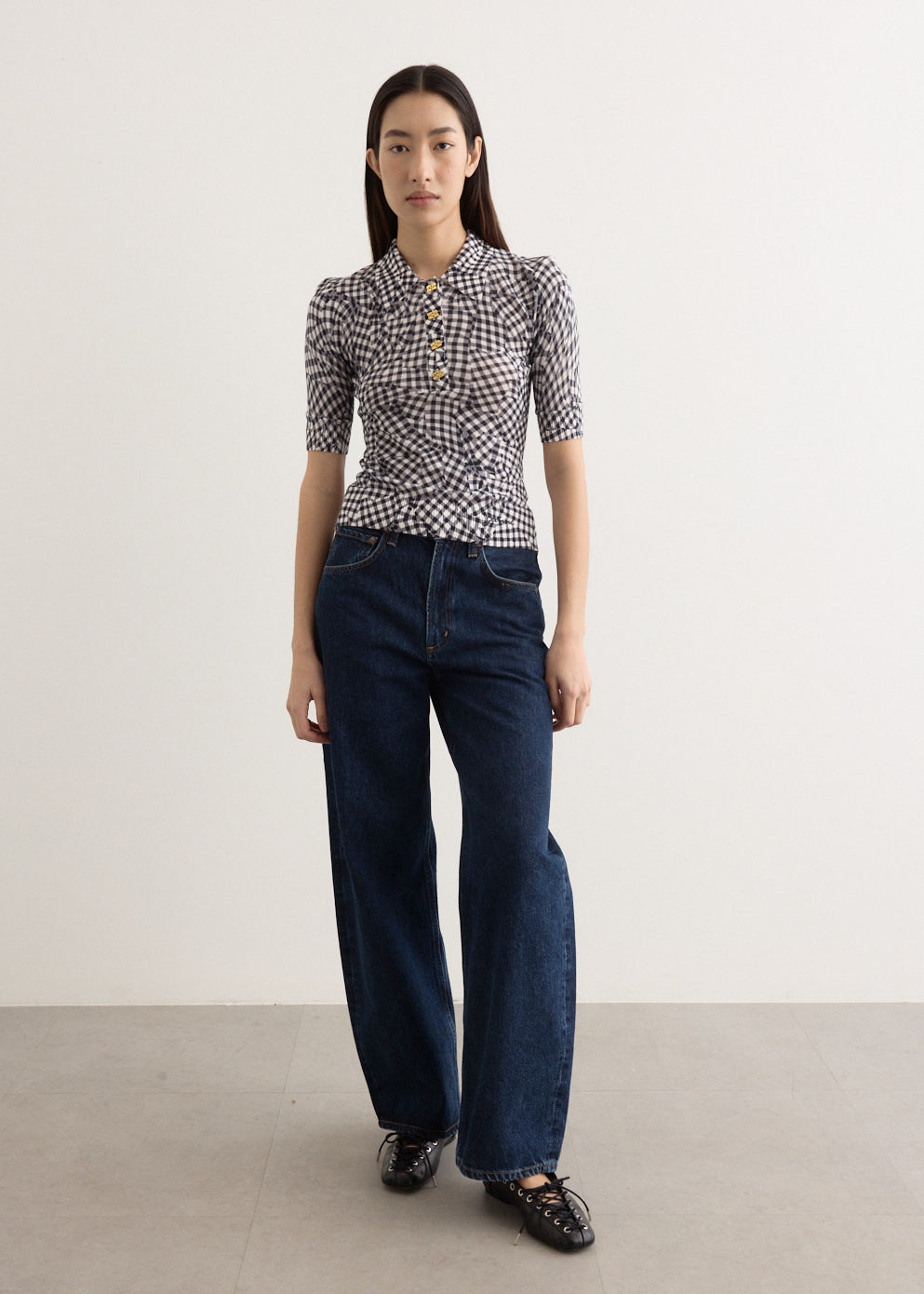 Sheer Cotton Printed Polo