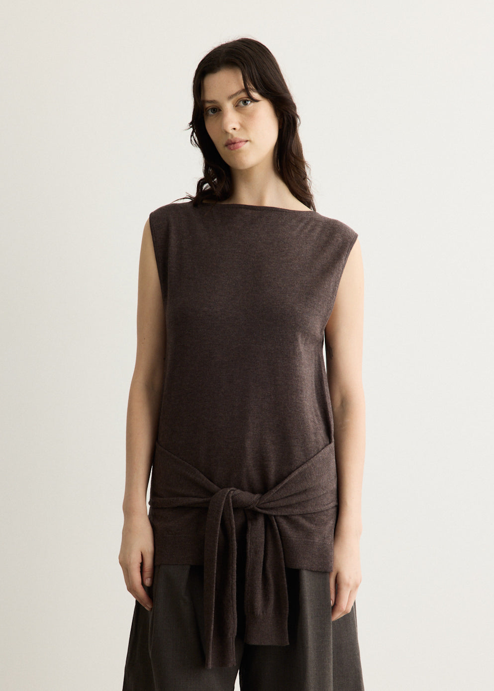Fine Merino Tie Waist Top