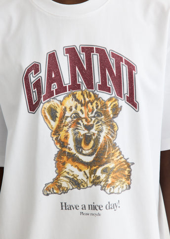 White Beaded Tiger T-Shirt