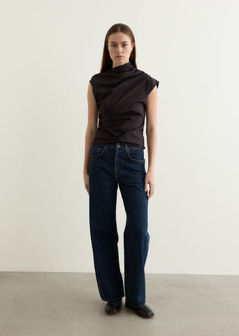 Stretch Cotton Ruched Top