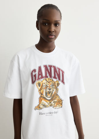 White Beaded Tiger T-Shirt