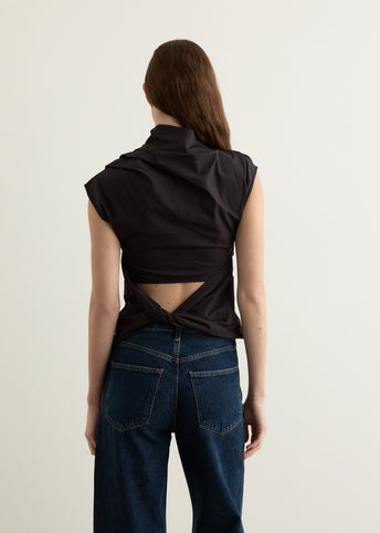 Stretch Cotton Ruched Top