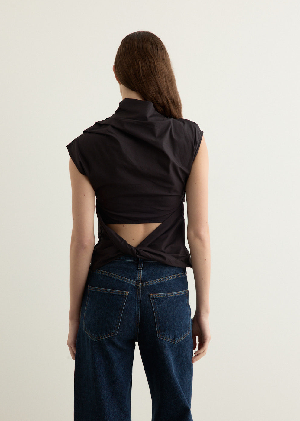 Stretch Cotton Ruched Top