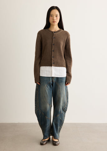 Shirt Layered Cardigan