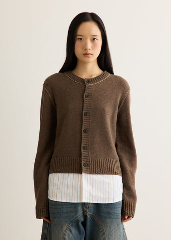 Shirt Layered Cardigan