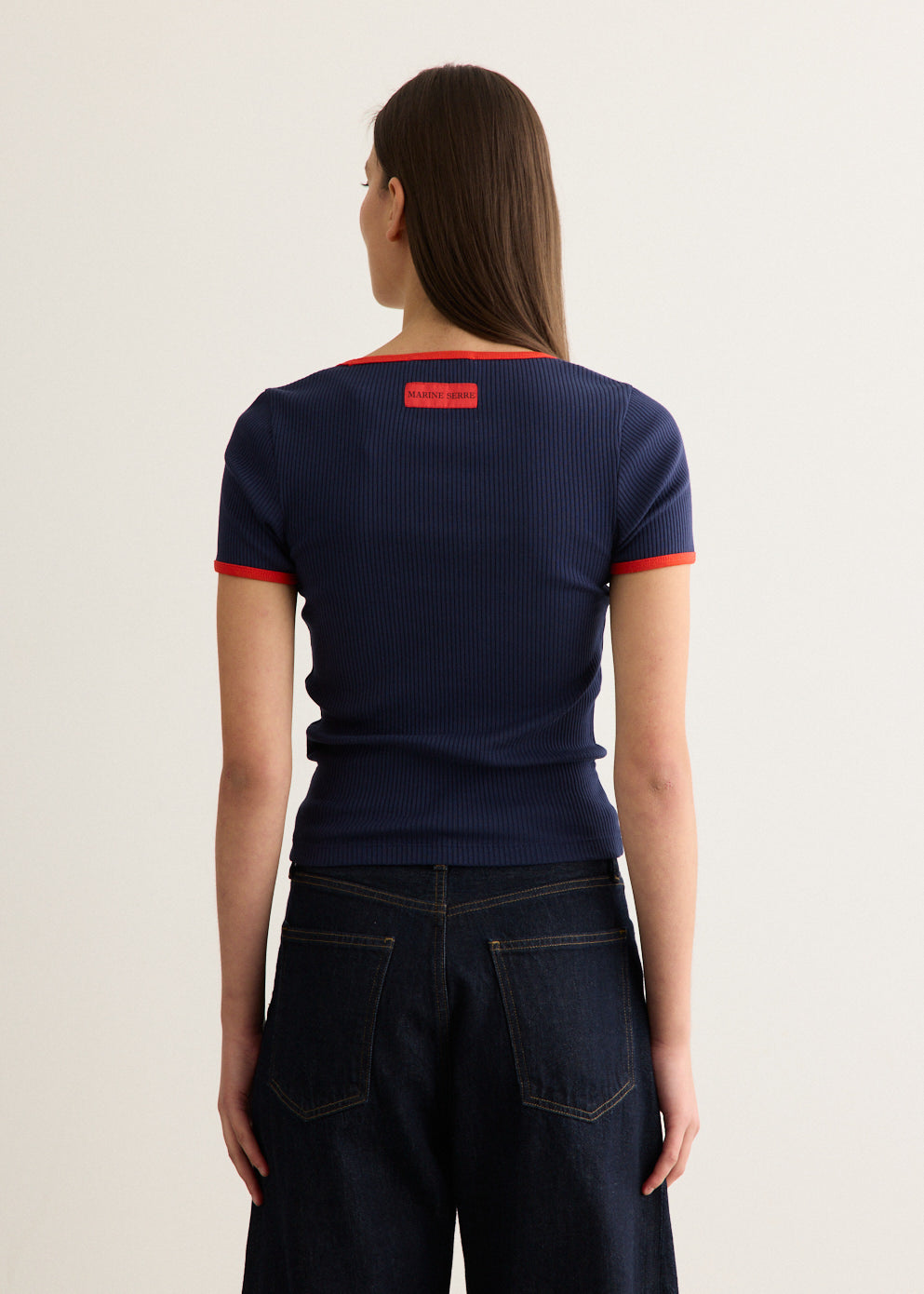 Moon Logo Bicolour Ribbed Jersey
