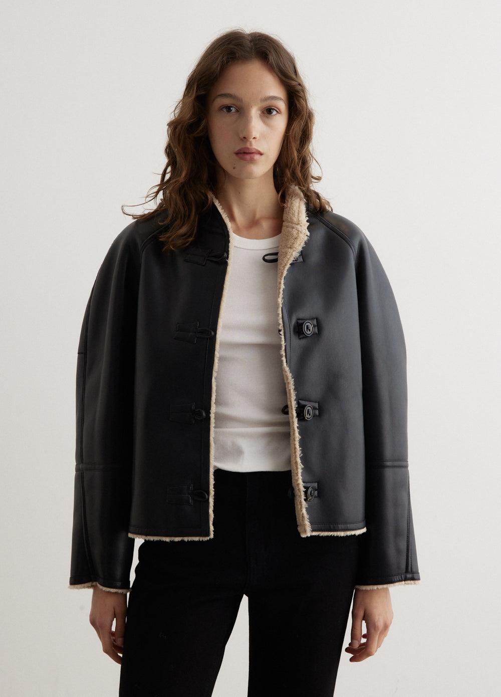 Short Shearling Reversible Coat