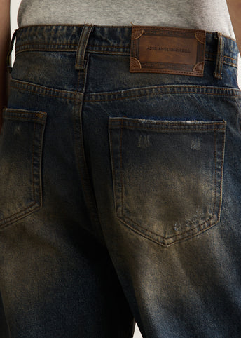 Unisex Coated Wide-Leg Jeans