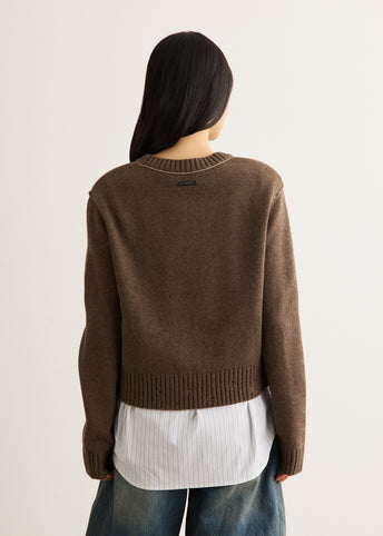 Shirt Layered Cardigan