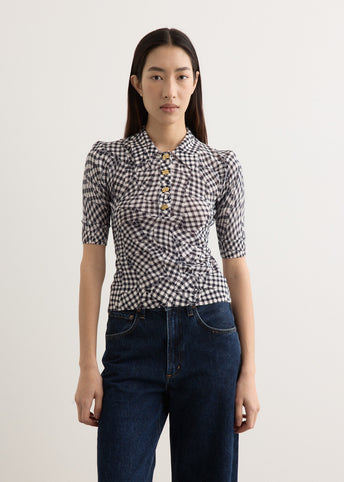 Sheer Cotton Printed Polo