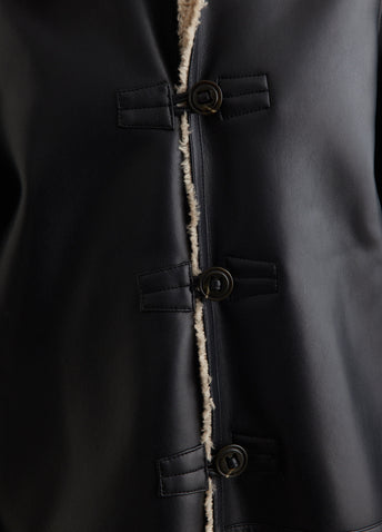 Short Shearling Reversible Coat