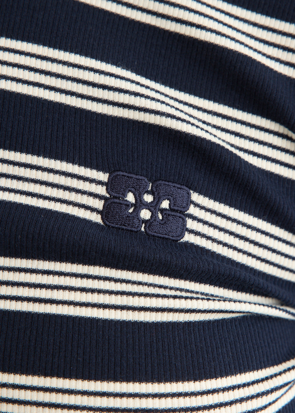 Soft Cotton Stripe Rib Longsleeve Top