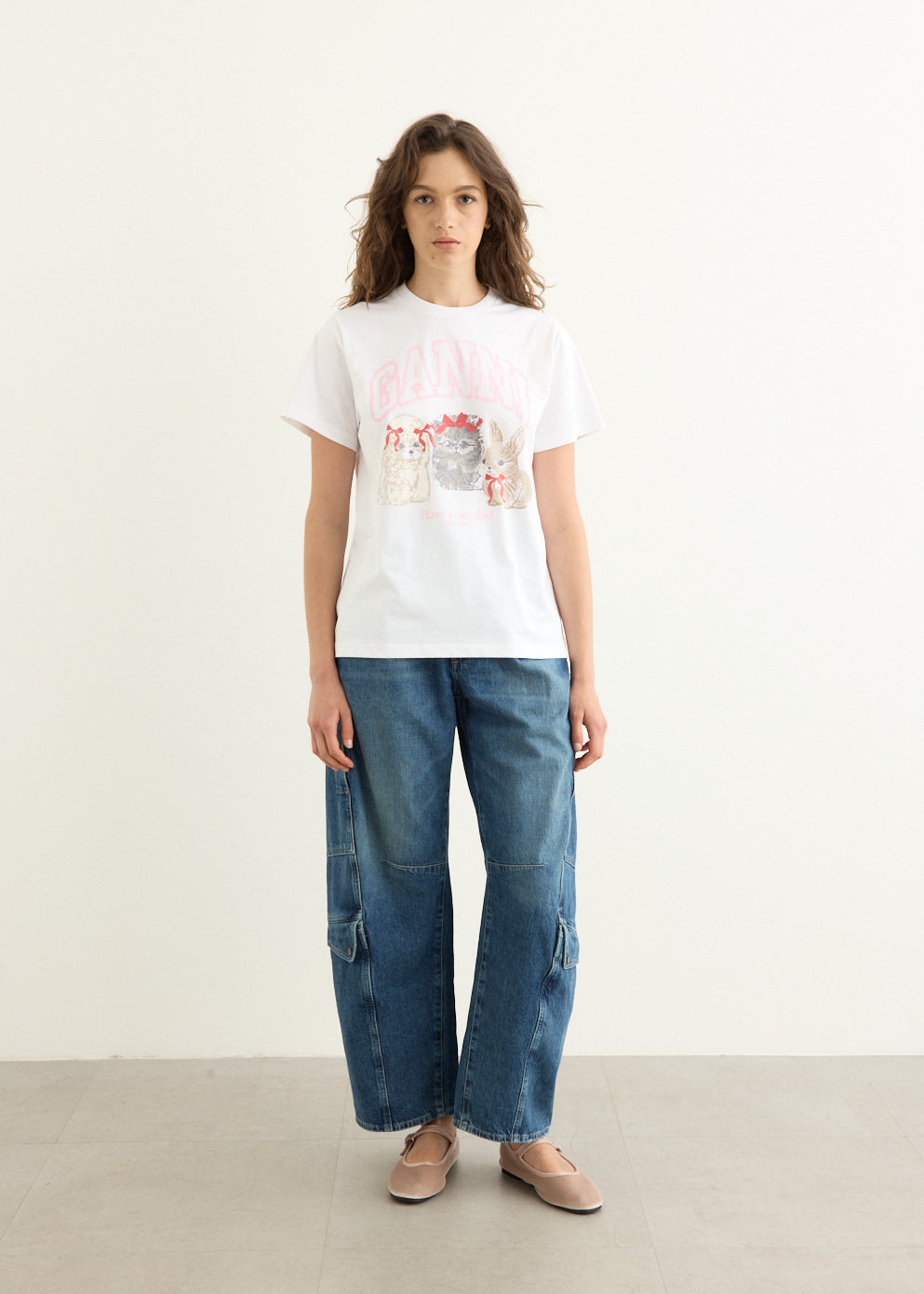 Basic Cotton Jersey Cute Animals T-Shirt